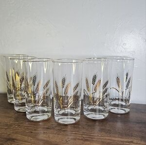 Libbey Gold Wheat Glasses - Set of 6